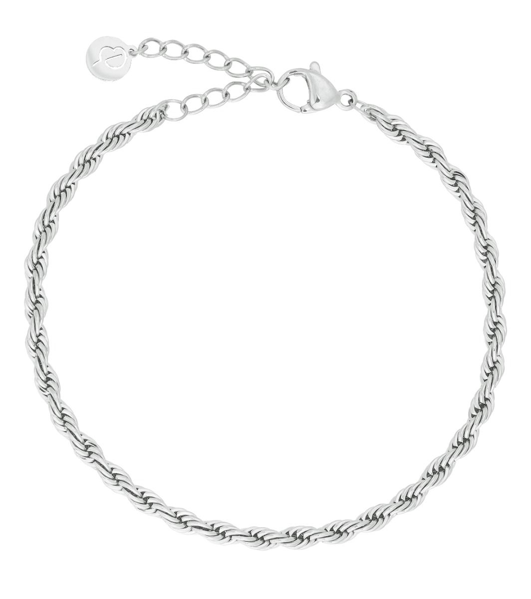 Rope chain Silver plated handmade bracelet at 800  Azilaa