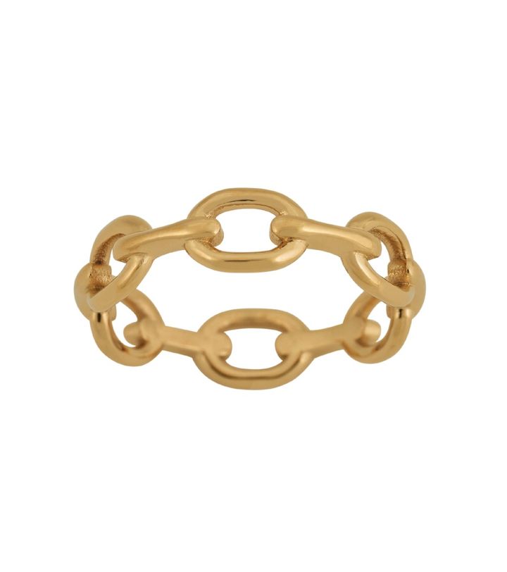 Anchor Chain Ring Gold