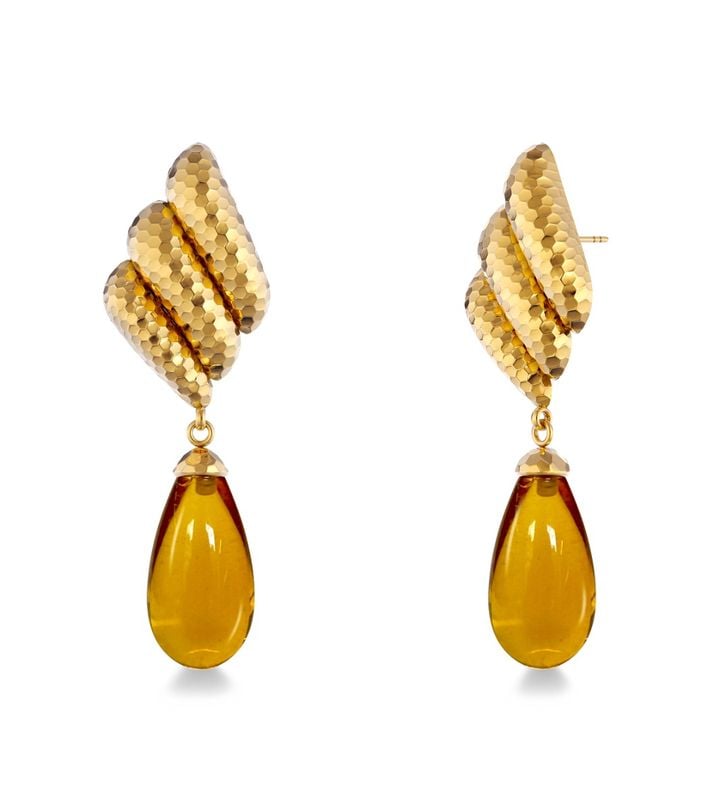 Cali Earrings Amber Gold