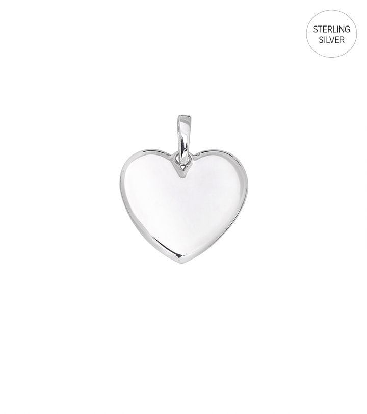 Engravable Heart Pendant Silver