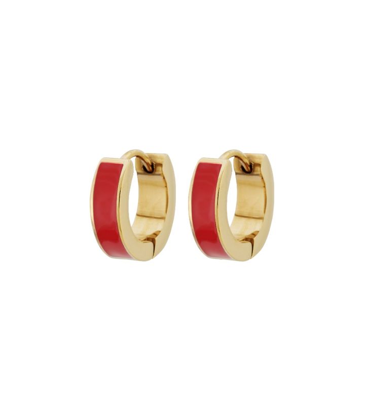 Fave Hoops Red Gold