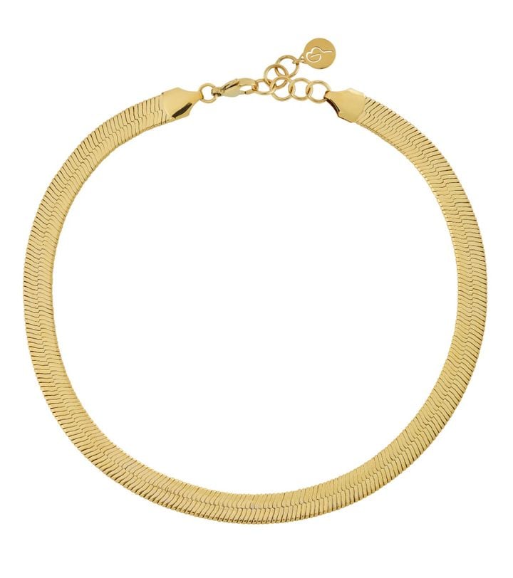 Herringbone Necklace L Gold