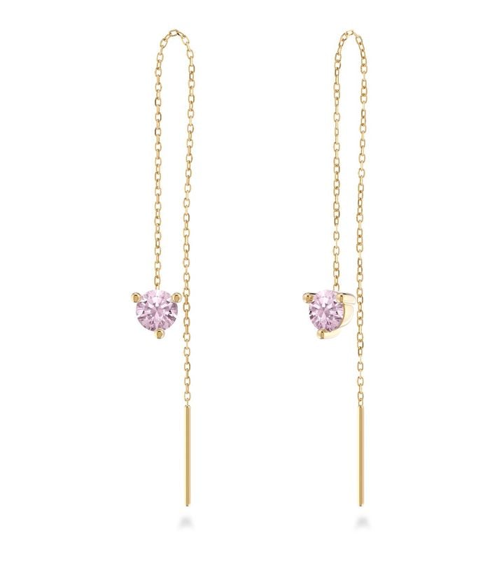 La Collina Chain Earrings Pink Gold