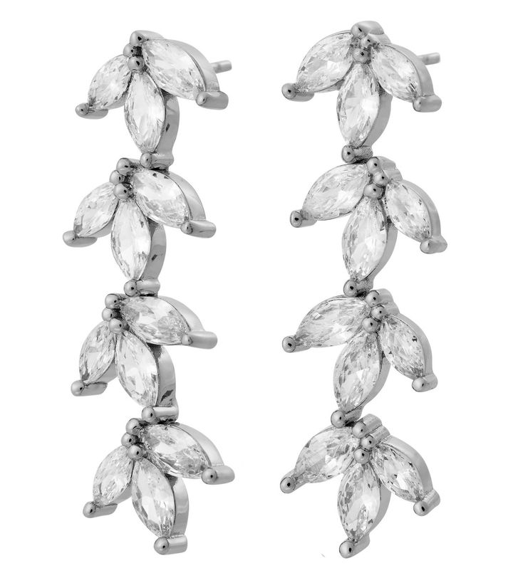 Laurel Earrings Rhodium