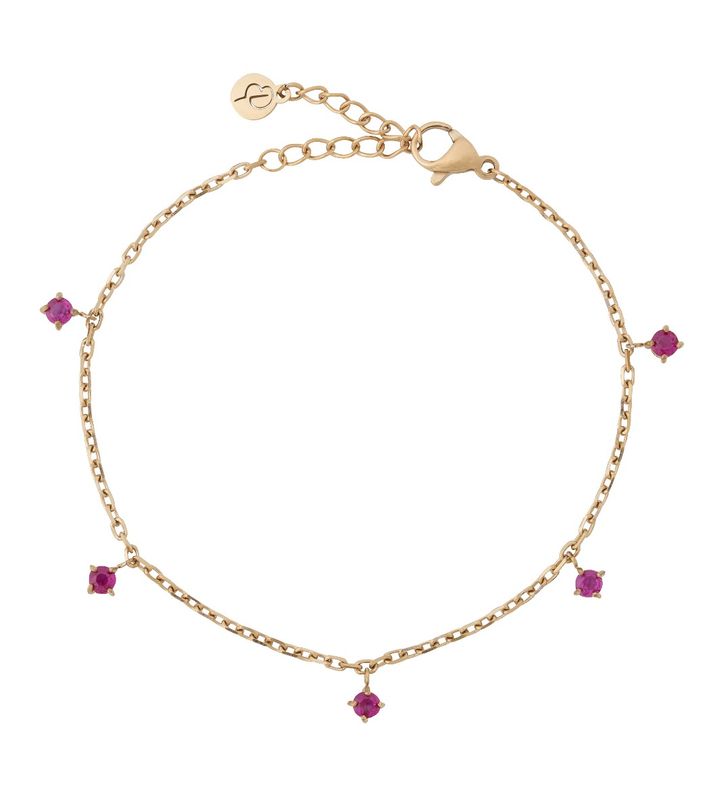 Leonore Mini Bracelet Multi Fuchsia Gold