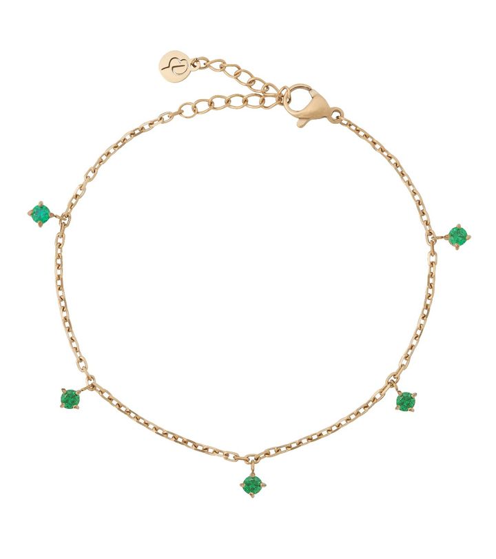 Leonore Mini Bracelet Multi Green Gold