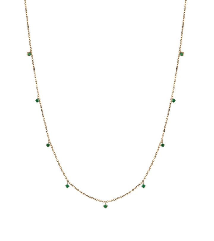 Leonore Mini Necklace Multi Green Gold