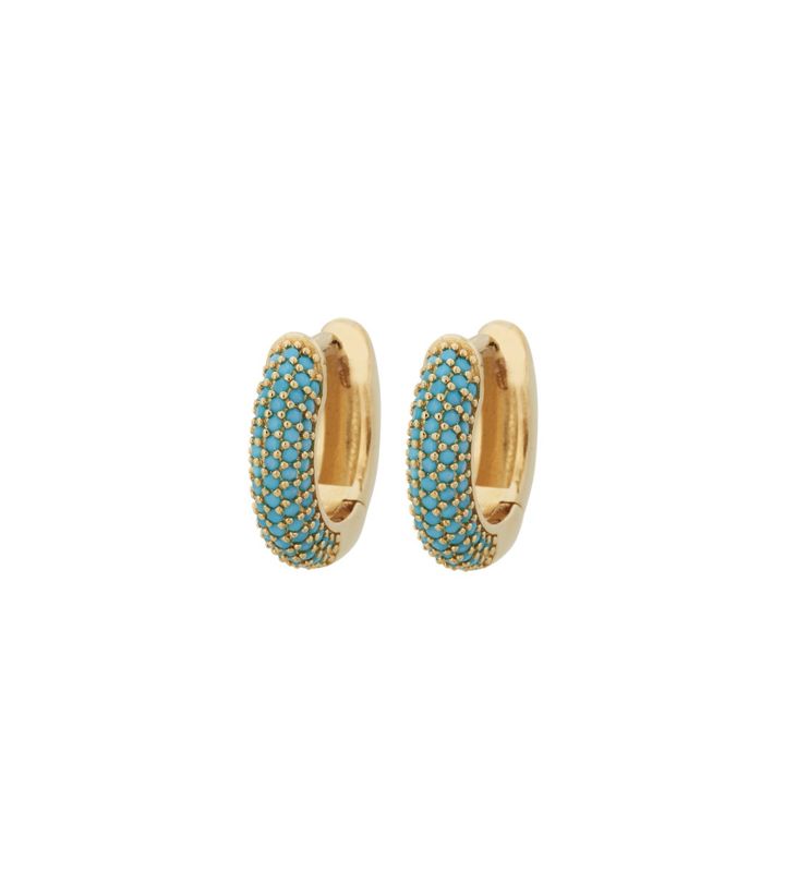 Luxe Hoops Turquoise Gold