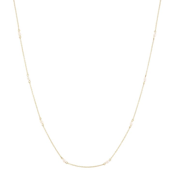 Perla Mini Necklace Multi White Gold