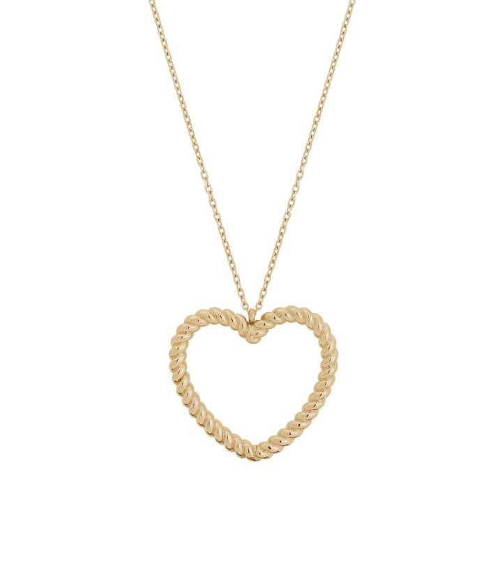 Rope Heart Necklace L Gold