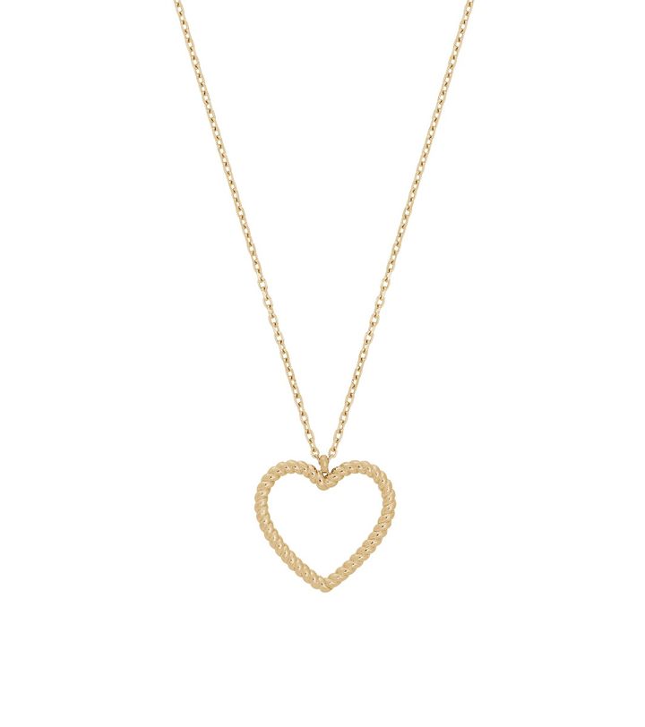 Rope Heart Necklace M Gold
