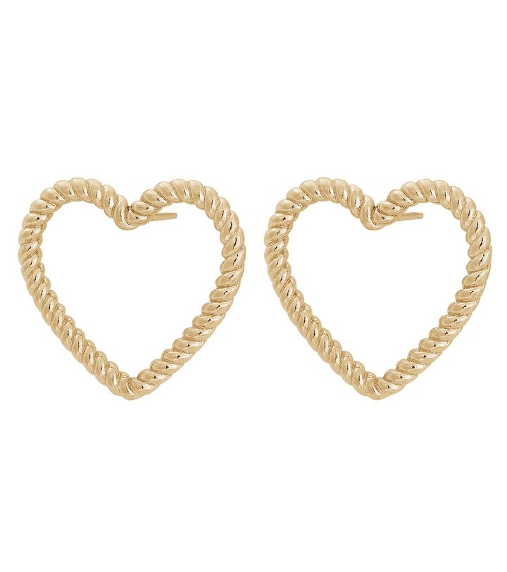 Rope Heart Studs M Gold