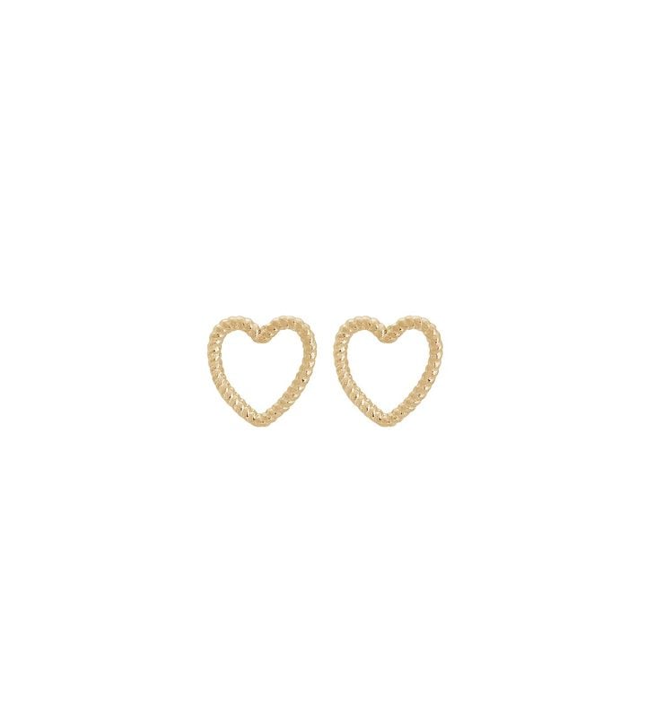 Rope Heart Studs S Gold