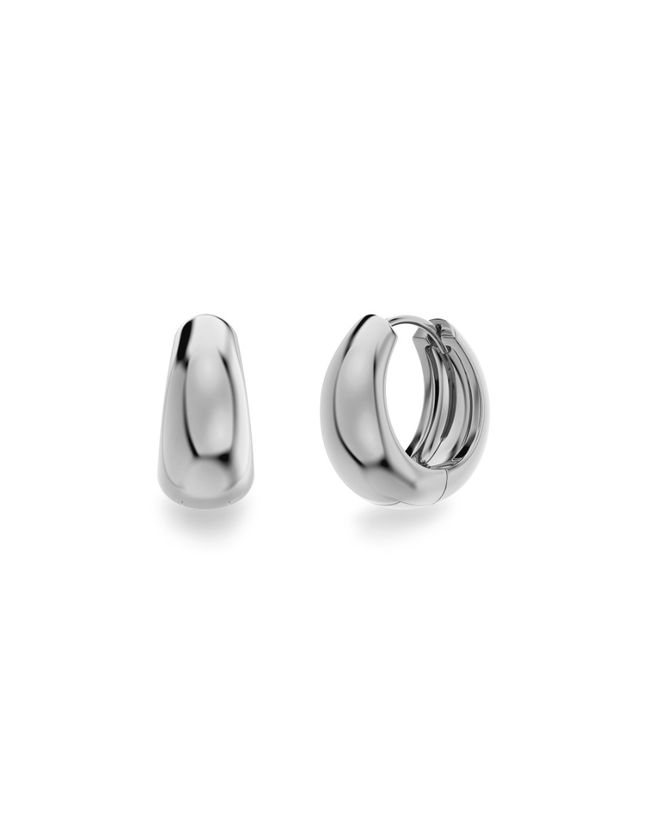 Shaped Hoops Silver