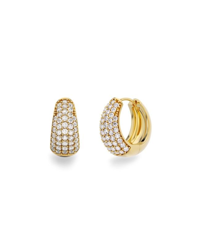 Shaped Hoops Sparkle Gold