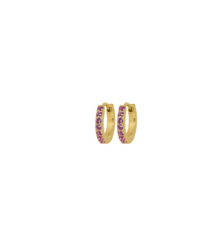 Sparkle Mini Hoops Pink Gold