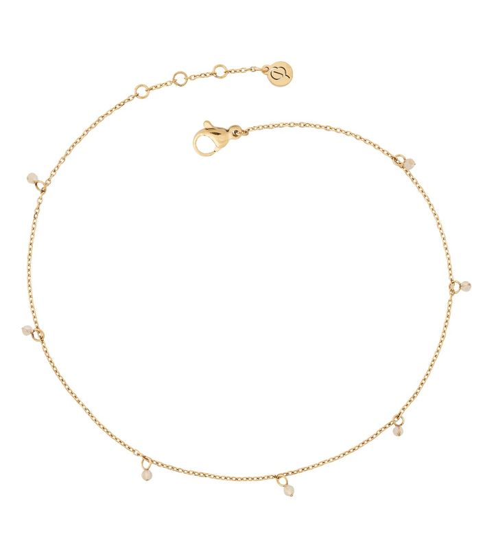 Summer Beads Chain Anklet White Gold
