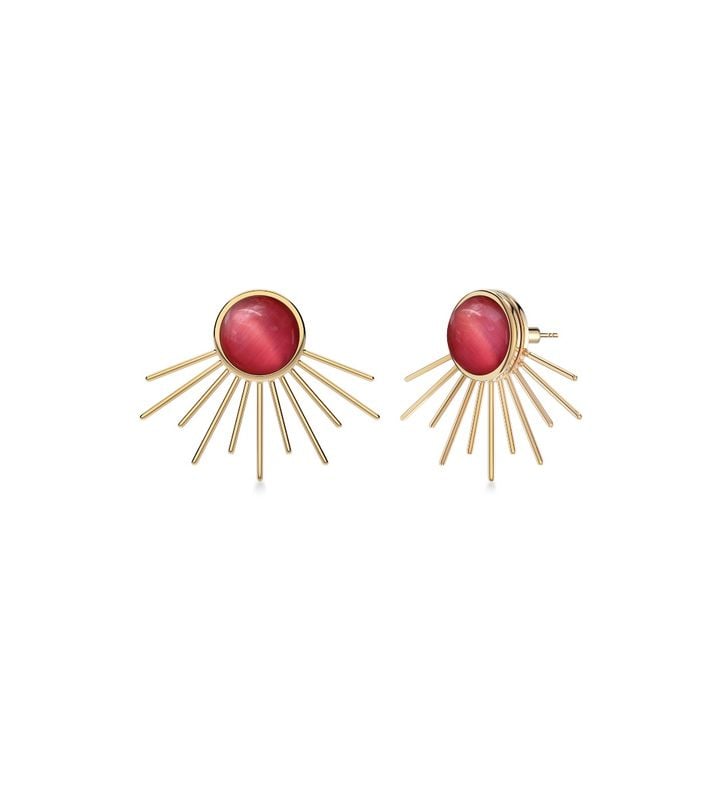 Summit Studs Front Back Pink Gold