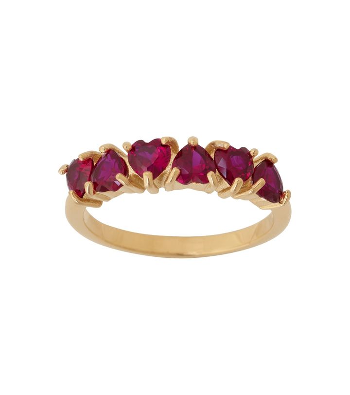 Sweetheart Ring Multi Red Gold