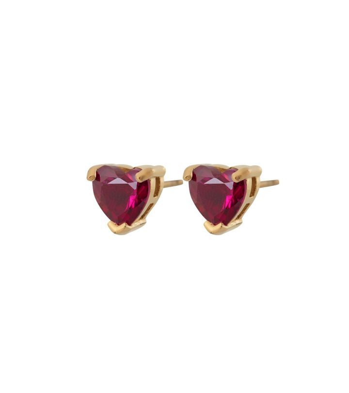 Sweetheart Studs Red Gold