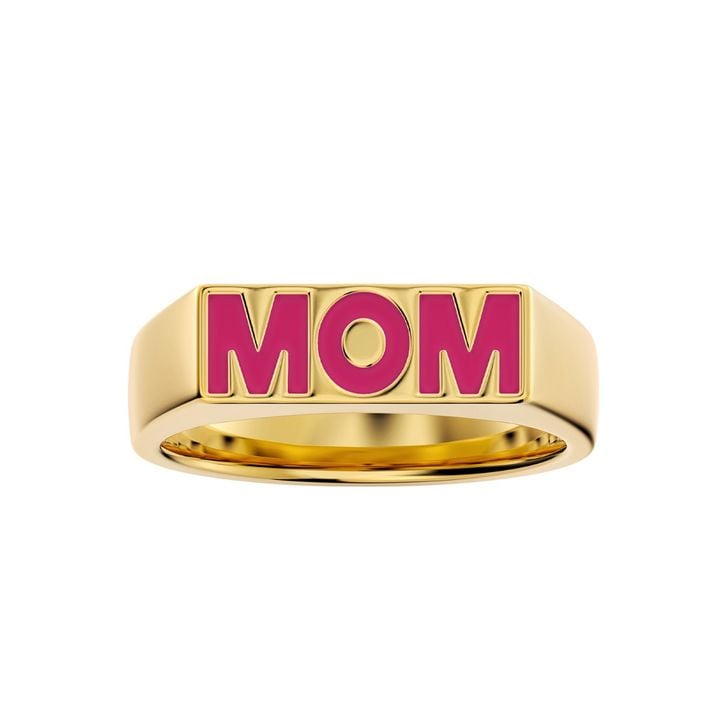 Mom Ring Hot Pink Gold